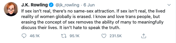 Josh began reading out from what she claimed was JKR’s statement published on her website. Actually it was the tweet below.