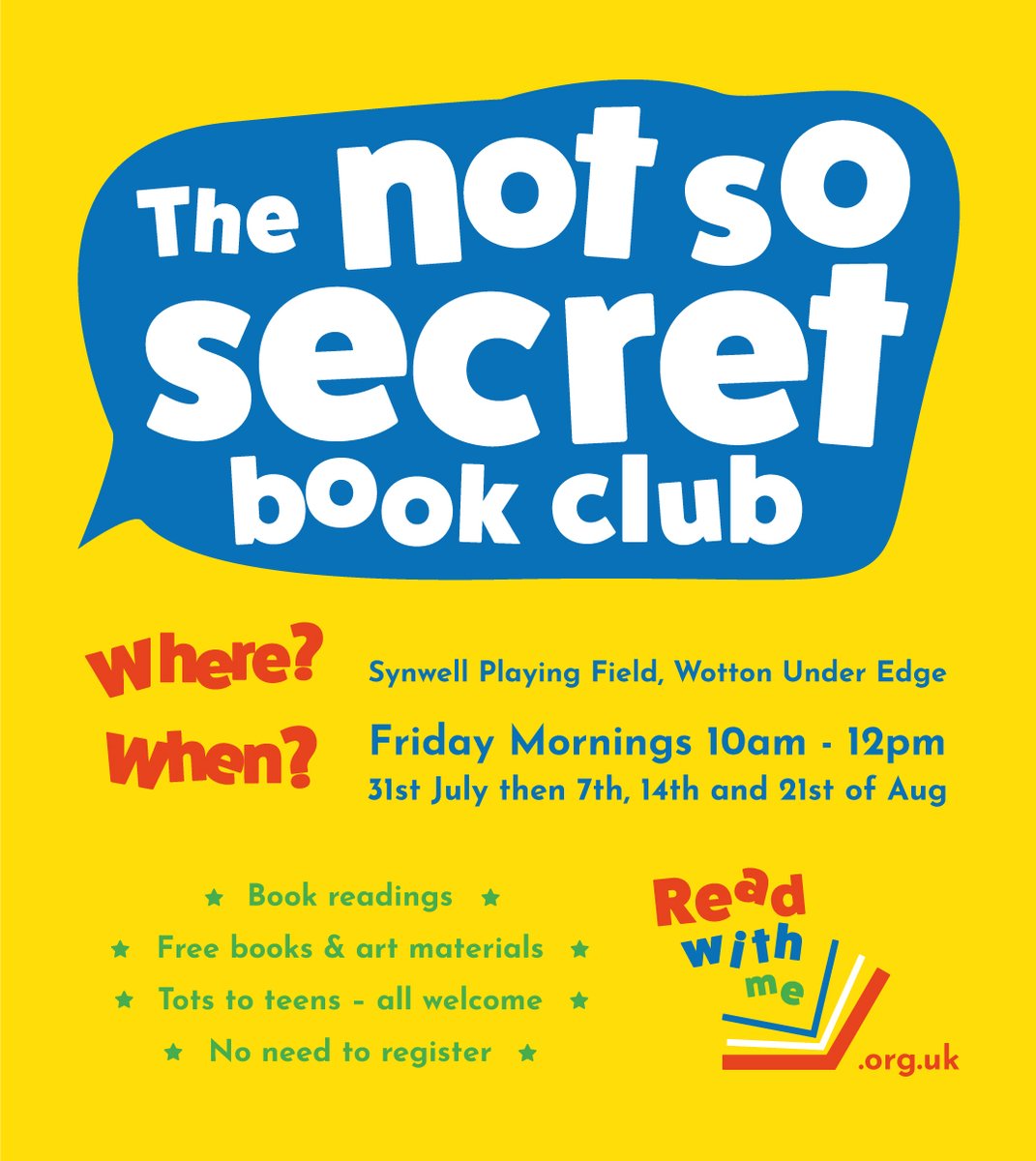 The Not So Secret Book Club is coming to Wotton.

It’s a free drop- in activity for children of all ages. You can pick up a book and craft pack and there will be story telling.  #freechildensbooks #holidayactivities