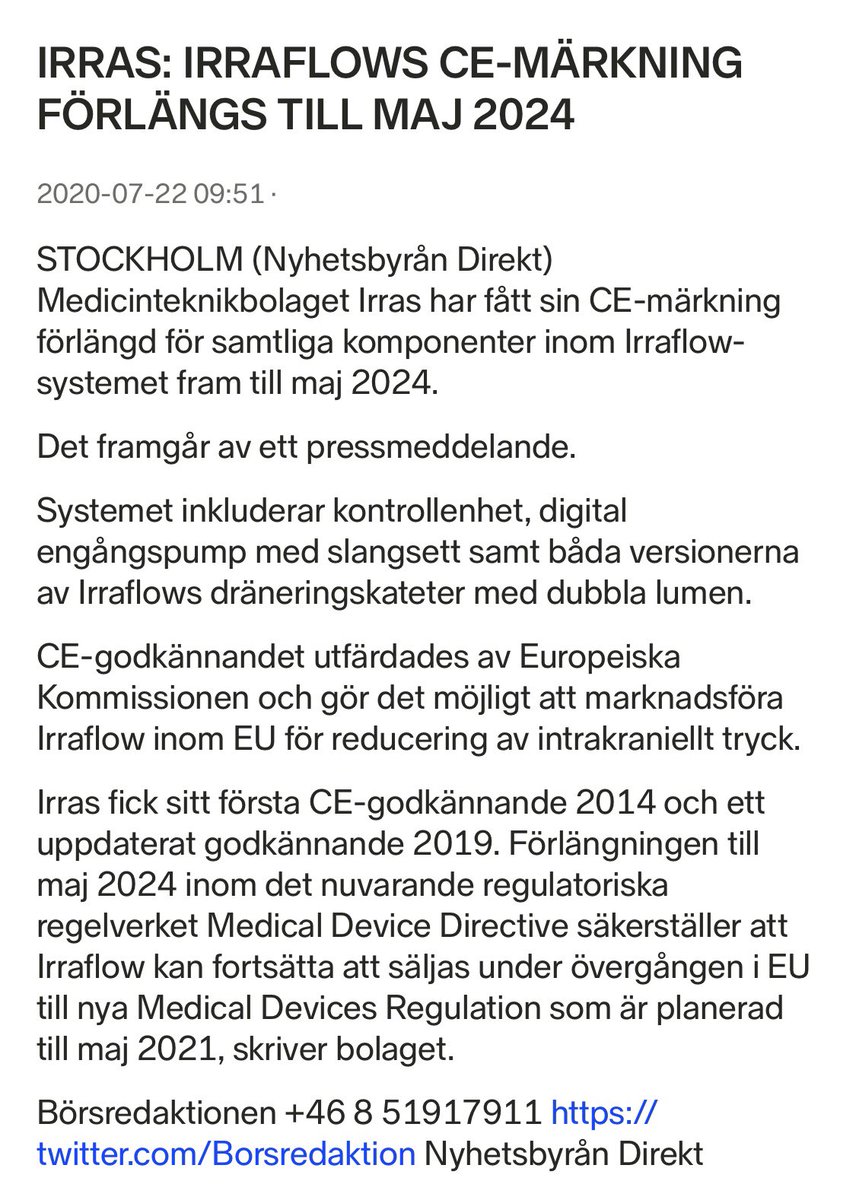 CheapCharli's tweet photo. Urusel Q2 flaggad för, kapitalinförskaffning genomförd, förlängd CE-godkännande.

Tror dags ta in #IRRAS #finanstwitter https://t.co/FT5YgWYqMV