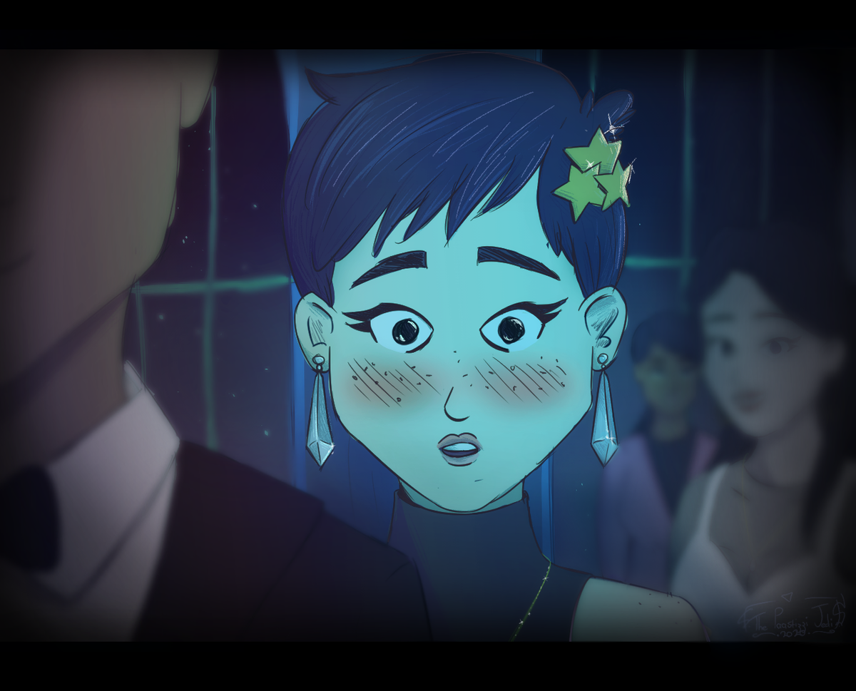 paastizzi's tweet photo. Scene redraw of the dance scene from Carmen Sandiego 'To Steal or Not to Steal'. Had fun with this one, tried to give it a movie feel with the blur and black bars

#CarmenSandiego #tostealornottosteal #carulia #julemen #carjules #julethief #juliaargent https://t.co/wuoknkjDZq