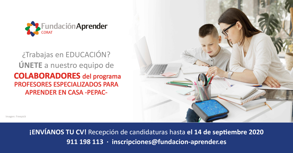 f_aprender's tweet photo. ¿Te dedicas a la #educación? Únete a nuestro equipo de colaboradores del programa "Profesores Especializados Para Aprender en Casa -PEPAC-".
Ahora, y como novedad, podrás ayudar a niños con #dificultadesDeAprendizaje también desde tu casa vía online.
https://t.co/Gcmbdw0RlY #DEA https://t.co/IdV76WVoB1