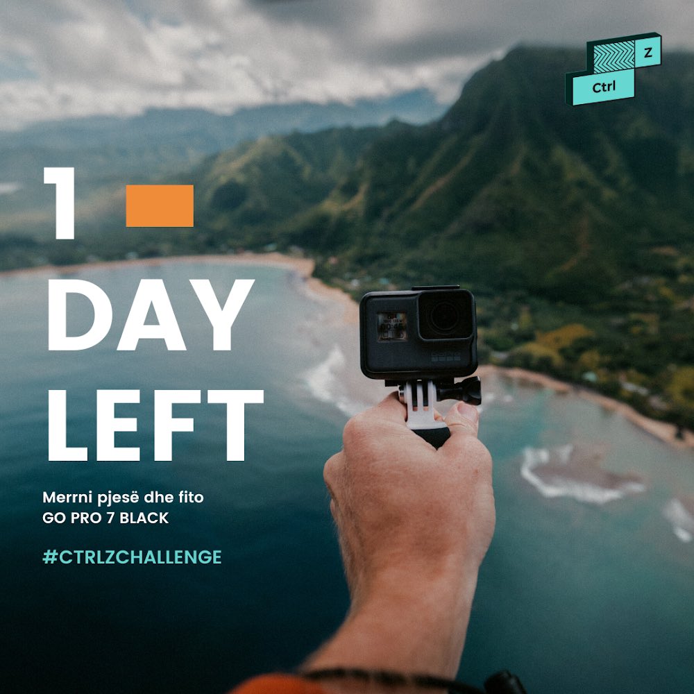 🗣🔊 1  DAY LEFT - Merrni pjesë në sfidën CtrlZ dhe fitoni Go Pro Hero 7 portalb.mk/691463-merrni-…