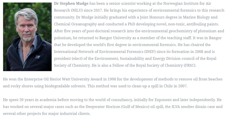 INEF_net's tweet photo. #INEF2020 is pleased to have Dr. Stephen Mudge as one of its workshop speakers. Dr. Mudge is currently a senior scientist @NILU_now as well as chairman of the #INEF committee. For more check out:  https://t.co/R5gYS8v0Ir https://t.co/3MRvEH0LNB