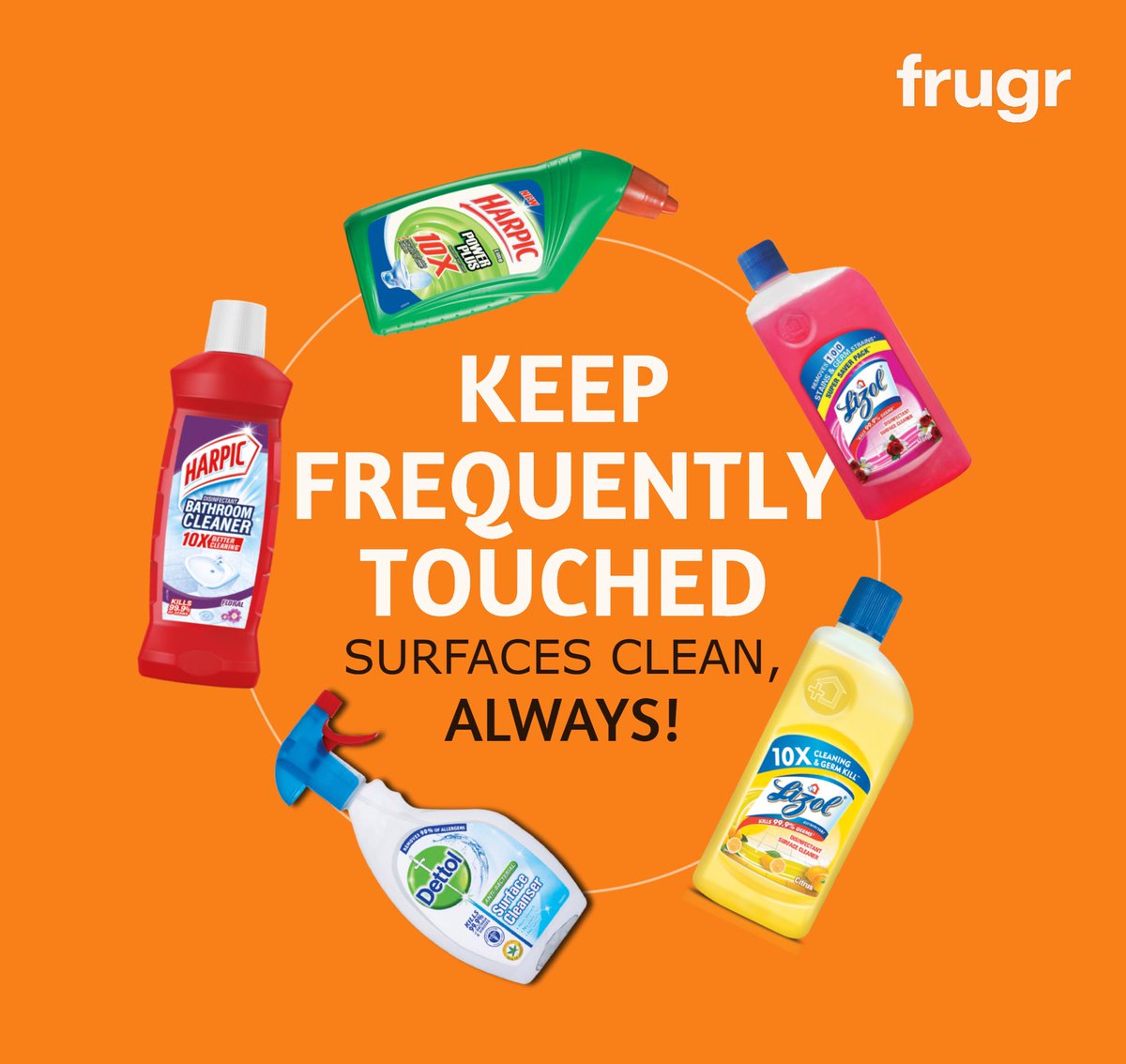 frugrindia's tweet photo. Keep all surfaces clean. It is the need of the hour!
Shop a wide range of products at the lowest prices, and get them right at your doorstep.
#launchingSoon
.
.
.
.
#BuyMoreSaveMore #ShopOnFrugr #FrugrKaro #YouChooseWeDeliver
#OnlineFrugrStore #harpic #lizol #dettol https://t.co/ZyXN4cD1WM