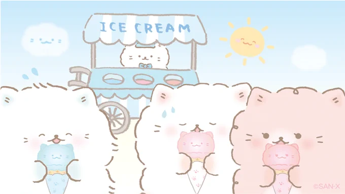 暑い日はやっぱりアイスにゃ〜?☀️ 