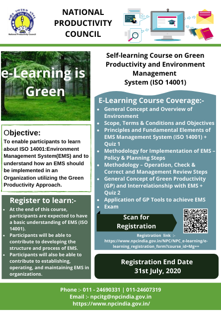 NPanchbhai's tweet photo. #lastopportunity #enrollyourself E-learning on ISO 14001: ( #EMS ) Registration Link :- https://t.co/DN4uX8UEVf
@NPC_INDIA_GOV
@MinOfPower @UNEP @iitbombay @UMNIonE @moefcc @MinOfPower @DIPPGOI @PTI_News @iitbombay @iitmadras @IITKgp @iitdelhi @iitbombay https://t.co/Nc2MlGa3rF