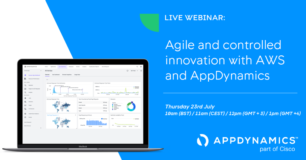 AppDynamics's tweet photo. Join us live tomorrow at 10am (BST) to discover how to gain visibility and insight into the performance of your technology stack and its impact on customers with AppDynamics and AWS - https://t.co/ApMCS6jcUU @awsmarketplace https://t.co/r4PiSdMeKd