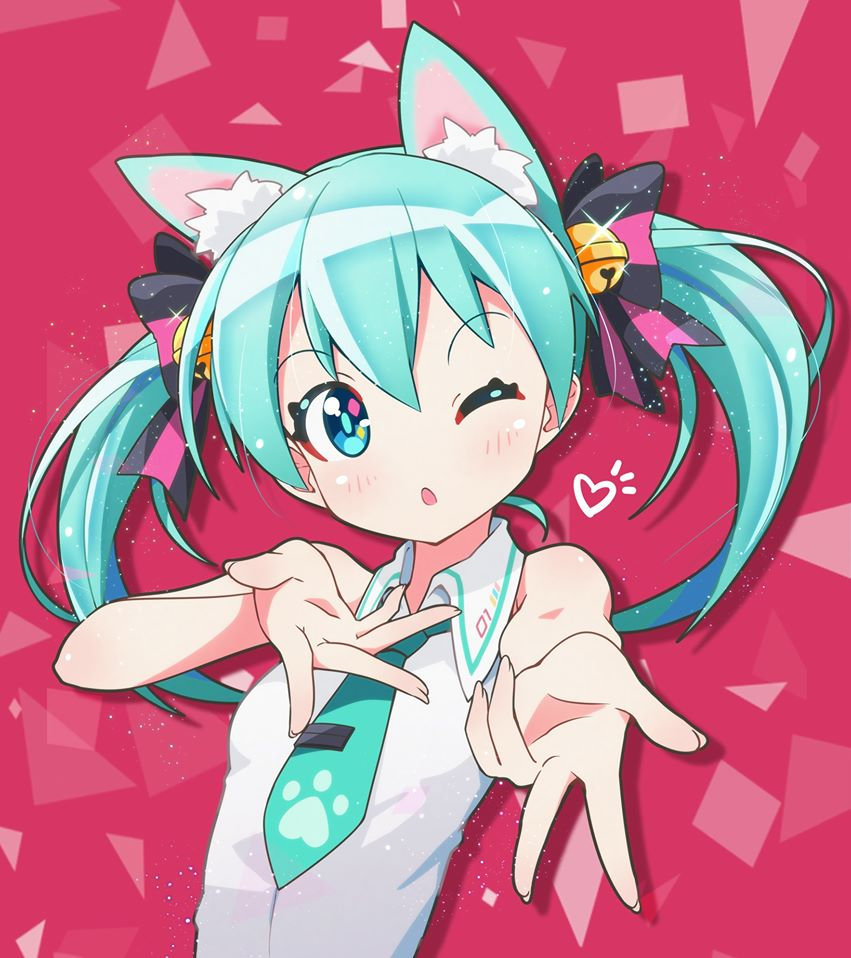 初音ミク「ミクミクミ～～

#初音ミクのイラストだけで興味を持ってくれる方へ届け 」|風船猫のイラスト