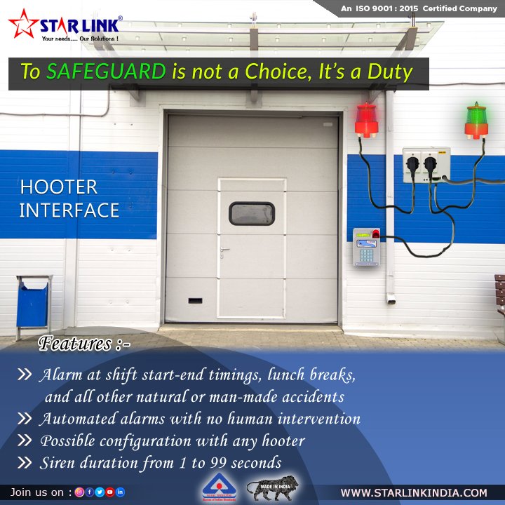 starlinkindia's tweet photo. To Safeguard is not a Choice, Itโs a Duty
The #HooterInterface, an interconnecting medium with hooters, sirens to enable timely warnings and other features like:
โ
https://t.co/22tc4hH6td
๐: https://t.co/aME5sYw0vg
#makeinindia #classicmodel #hooterinterface #siren #interface https://t.co/AaXPhMfp69