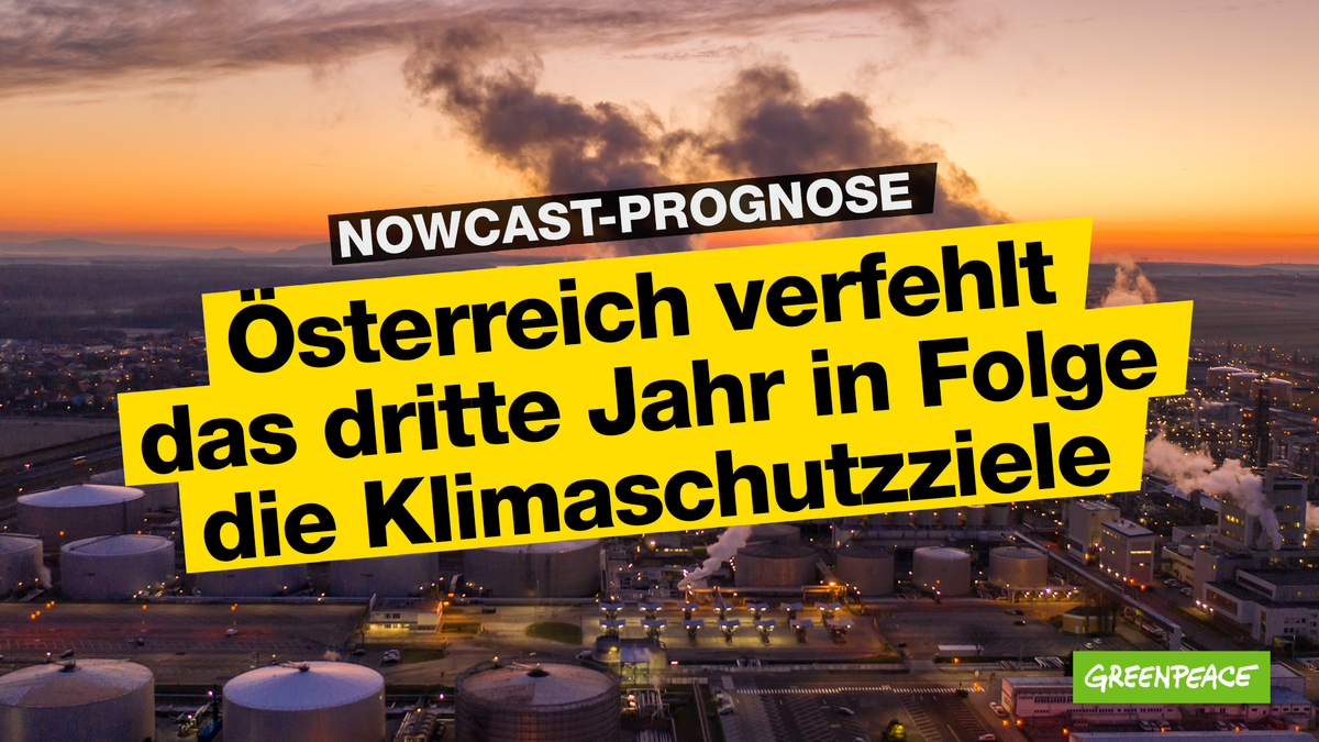 GreenpeaceAT's tweet photo. Österreich verfehlt das 3. Jahr in Folge seine Klimaschutzziele. Eine katastrophale Bilanz im Verkehr und das Festhalten an Öl &amp; Gas sind unter anderem daran Schuld.

Die ÖVP hat die letzten 30 Jahre echten Klimaschutz verschlafen. Jetzt ist es an der Zeit endlich aufzuwachen! https://t.co/7np8XM7FLn
