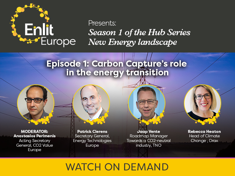 Watch on demand: Episode #1 of New Energy Landscape Hub Series, about Carbon Capture’s role in the #EnergyTransition w/ expert speakers <a href="/Patrick_Clerens/">Patrick Clerens</a>, <a href="/EnergyTechEU/">Energy Technologies Europe</a>, Jaap Vente <a href="/TNO_Research/">TNO Research</a>, and Rebecca Heaton @Draxnews | bit.ly/2Zy73EK