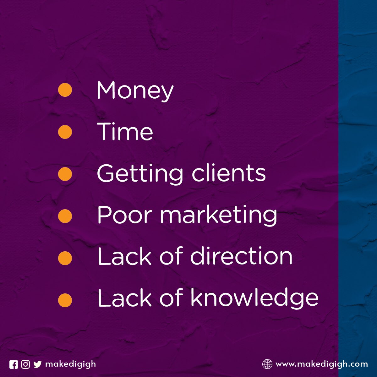 themakedigi's tweet photo. Building your own business comes with its own challenges. We rounded some key challenges entrepreneurs face when starting a business. Did you encounter any of these challenges? We would like to hear from you in the comments.
#marketing #branding #socialmedia #design #makedigi https://t.co/R1dGbuN9mS