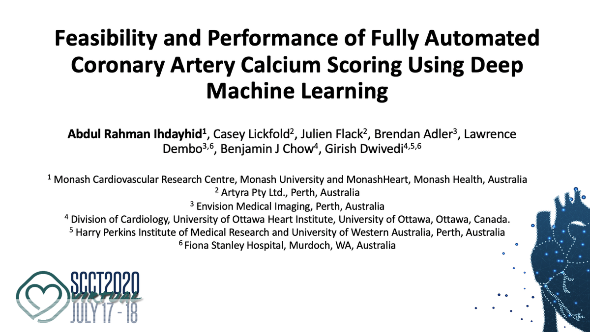Artrya (@artrya1) on Twitter photo Congratulations to Dr <a href="/AIhdayhid/">Abdul Ihdayhid</a>, Prof Girish Dwivedi, Envision Medical Imaging and <a href="/Artrya1/">Artrya</a> for runner-up award of Best Abstract at the prestigious #SCCT2020 conference in North America. Amazing result on the international stage!
<a href="/PerkinsComms/">Harry Perkins Institute</a> <a href="/UWAInnovation/">UWA Industry and Commercial</a> <a href="/MonashHeart/">MonashHeart</a> #AI Congratulations to Dr <a href="/AIhdayhid/">Abdul Ihdayhid</a>, Prof Girish Dwivedi, Envision Medical Imaging and <a href="/Artrya1/">Artrya</a> for runner-up award of Best Abstract at the prestigious #SCCT2020 conference in North America. Amazing result on the international stage!
<a href="/PerkinsComms/">Harry Perkins Institute</a> <a href="/UWAInnovation/">UWA Industry and Commercial</a> <a href="/MonashHeart/">MonashHeart</a> #AI