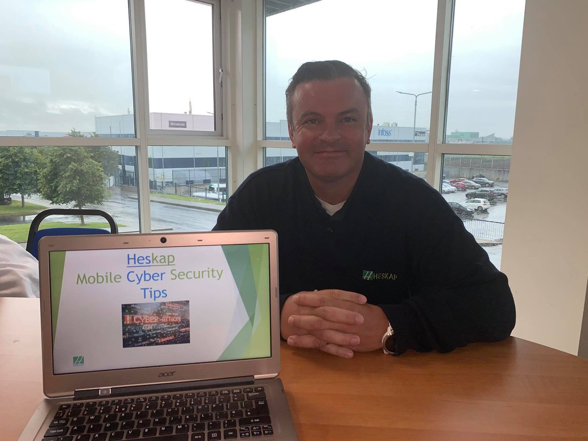 HeskapS's tweet photo. Rory on site this morning presenting "Cyber security for mobile phones" to Connect Effect  #CyberSecurity #MobileApp #waterford #connecteffect https://t.co/WQUkxhkEyg
