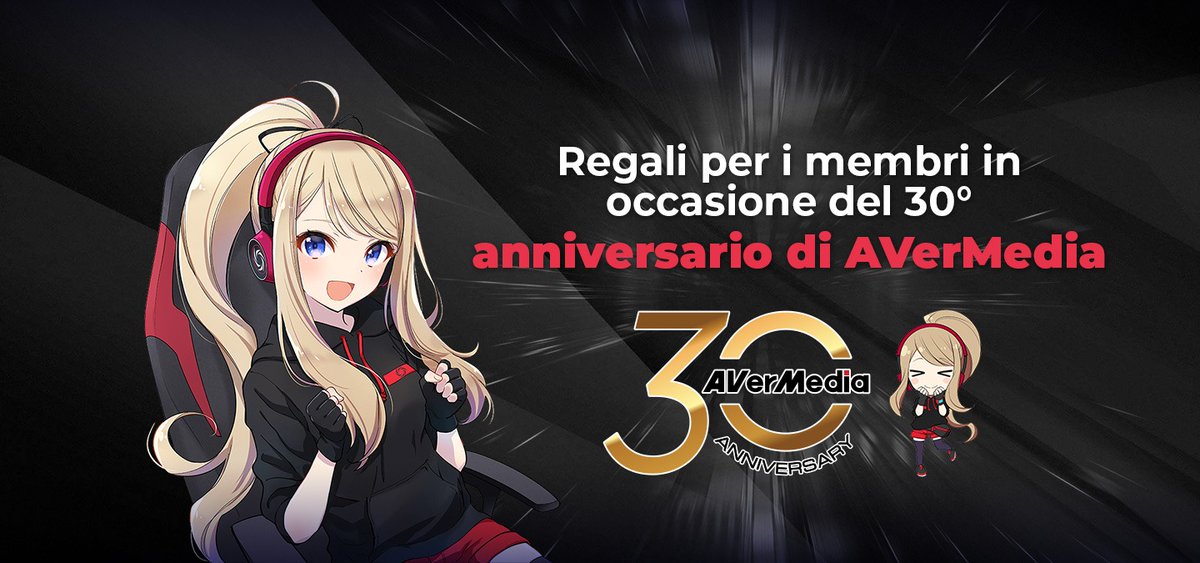 AVerMediaIT's tweet photo. Partecipa anche tu ai festeggiamenti di AVerMedia in occasione dei suoi 30 anni!

👉 https://t.co/J7Ll2g0TFq https://t.co/zPDrDCjobA