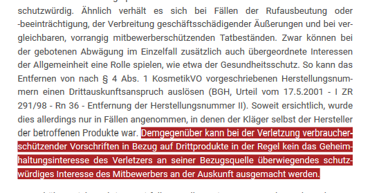 Loeffel_Abrar's tweet photo. OLG Frankfurt: Geheimhaltungsinteresse begrenzt Anspruch des Mitbewerbers auf Drittauskunft im #UWG, auch wenn es um Verstöße gegen #ProdSG geht, Urteil vom 18. Juni 2020, 6 U 80/19 https://t.co/K8nVIHcP4k @s_laoutoumai @TomKlindt https://t.co/nV4uhelEfw
