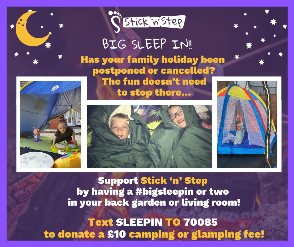 SticknStep1's tweet photo. ⛺️Grab the marshmallows, get the fire-pit going, bring a book or your favourite teddy and have a #bigsleepin for Stick 'n' Step!
Text SLEEPIN to 70085 to donate a £10 camping/glamping fee to help support our amazing charity
Upload your pictures with the hashtag #bigsleepin 💙 https://t.co/uPTbVoiQty