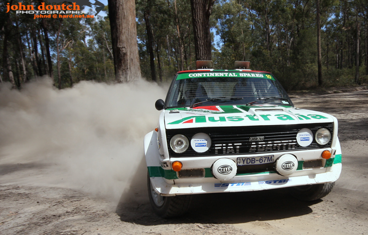 Fiat 131 rally car, being driven by Wayne Bell