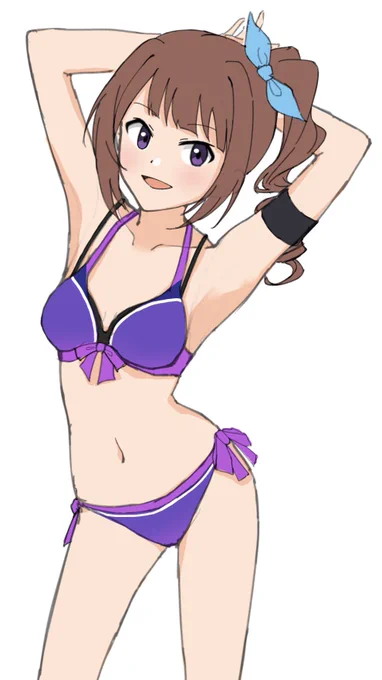 この前の歌織さんの絵ですが、実は最初は帝女水着の奈緒ちゃんを描く予定だったのです? 