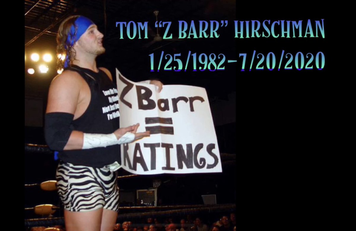 PWUonline's tweet photo. Pro Wrestling Unplugged lost one of its original members from the locker room. Condolences goes out to all the Family, Friends, &amp; Fans of the 1st ever PWU Television Champion Z Barr. 
RIP Tom “Z Barr” Hirschman  
1/25/1982- July 20th, 2020
https://t.co/Y7jNn5cTTU https://t.co/k5BDW2W1j7