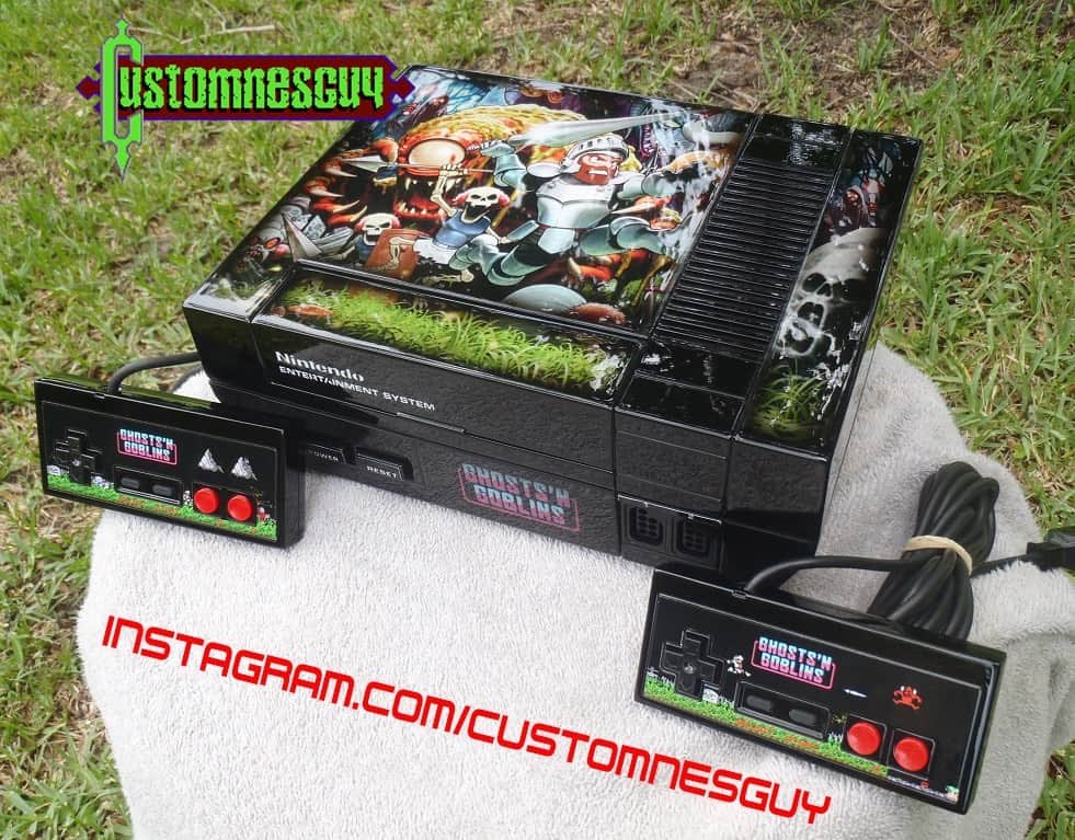 ColonelFalcon's tweet photo. 🅲🆄🆂🆃🅾🅼 🆂🆈🆂🆃🅴🅼 🅾🅵 🆃🅷🅴 🅳🅰🆈 

#WedNESday

Creator: CustomNesGuy
System: #NES
Theme: Ghosts N Goblins

The flat top of the NES turns out to be a good canvas too. I always like the shine and the matching controllers are good too. So what do you say? #gamersunite https://t.co/10vmTiXD7b