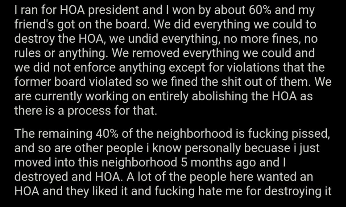 AITA_online's tweet image. AITA for destroying my HOA? bit.ly/39jFJPb