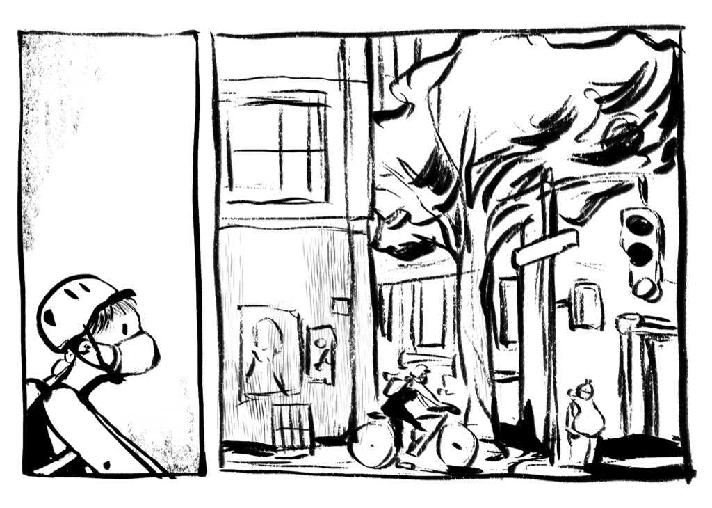GabiBerkers's tweet photo. NYC feels so different now that I have a bike 🚲 made this little sketch using my brand new #comicsmaxpack from @MaxUlichney #procreate https://t.co/fN92fXp8vS