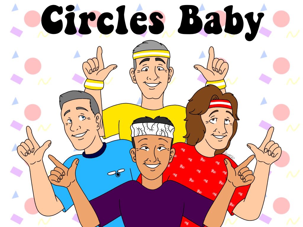 TaylorxxWolfie's tweet photo. I drew this in celebration of the Soulmovers’ new music video featuring the OG Wiggles! I couldn’t stop smiling while watching it! Swipe for the unfiltered version. #art #thewiggles #thesoulmovers @Anthony_Wiggle @GregPage_Yellow #murraycook #jefffatt #digitalart https://t.co/tByuwYwGXU