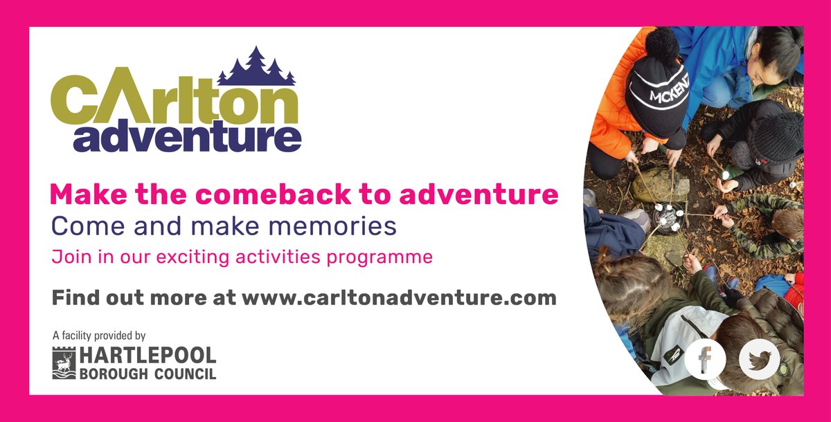 Carlton Adventure (@carltonadv) on Twitter photo We've launched an exciting holiday programme, with activities taking place in July and August.
Call (01642) 712229 or email carltonadventure@hartlepool.gov.uk for more information
bit.ly/2OybBpP We've launched an exciting holiday programme, with activities taking place in July and August.
Call (01642) 712229 or email carltonadventure@hartlepool.gov.uk for more information
bit.ly/2OybBpP