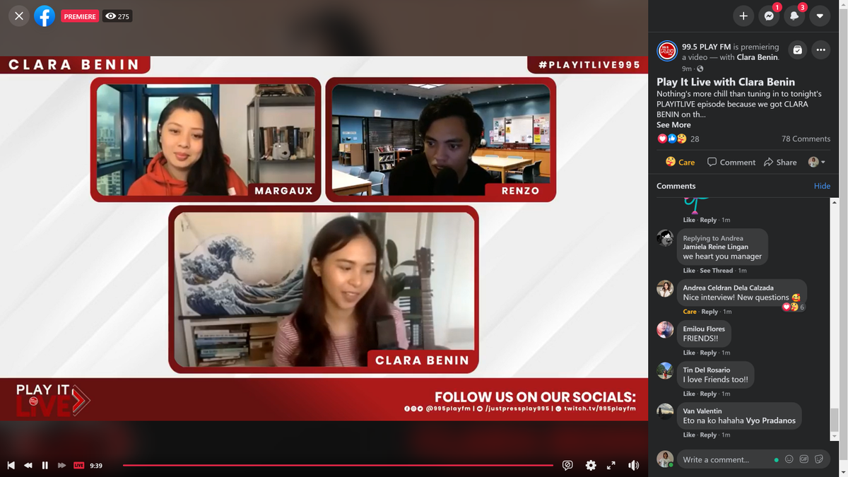 eibhrum's tweet photo. #NowWatching @clarabeninmusic live at @995PlayFM! #PlayItLive995 https://t.co/BptMCkr6WJ