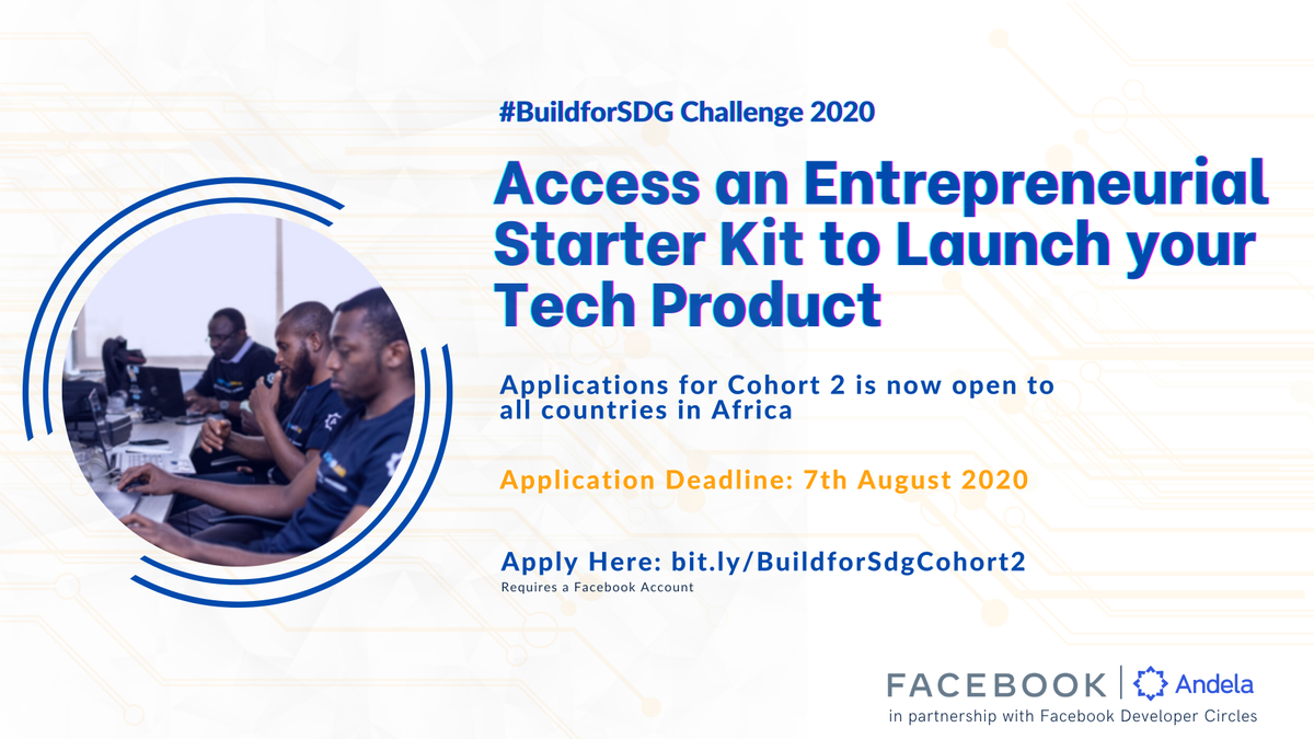 In this Cohort, we would be shifting from building projects related to SDGs and focusing on industry-led projects.

Here's your chance to build tech products/solutions in any top-industry of your choice through the #BuildforSDGChallenge 2020
 
Apply here: bit.ly/buildforsdgCoh…