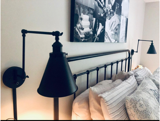 DLineUSA365's tweet photo. Check out this awesome customer install of some great looking bedside scones. The customer was thrilled to have bedside lights that don't take up space on the nightstands! What better way to hide the cords than with D-Line. Well done! #DIY #homeimprovement #bedroom https://t.co/SVhM9AOl0Y