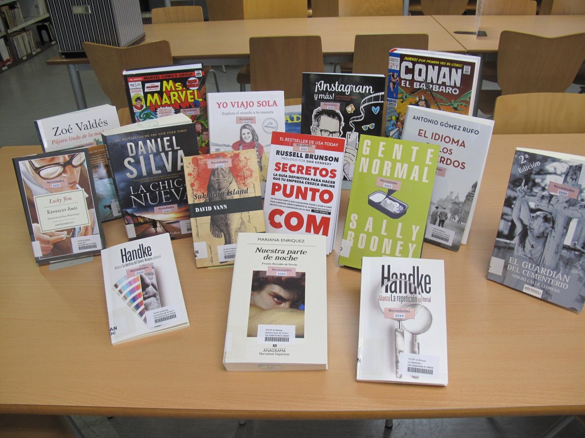 BiblioMalaga's tweet photo. #Bibliomalaga te presentamos los #MiércolesDeNovedades para el #Verano.. Puedes llevarte #8Libros por 30 días y 4 #audiovisuales por 15 días👏👏.Nuestro horario es de 09:00h a 14:00h de lunes a viernes y no necesitas pedir cita🏖🏖🏖🏖
#BibliotecaMalaga #Novedades #Verano2020 https://t.co/QKZWV8A0BW