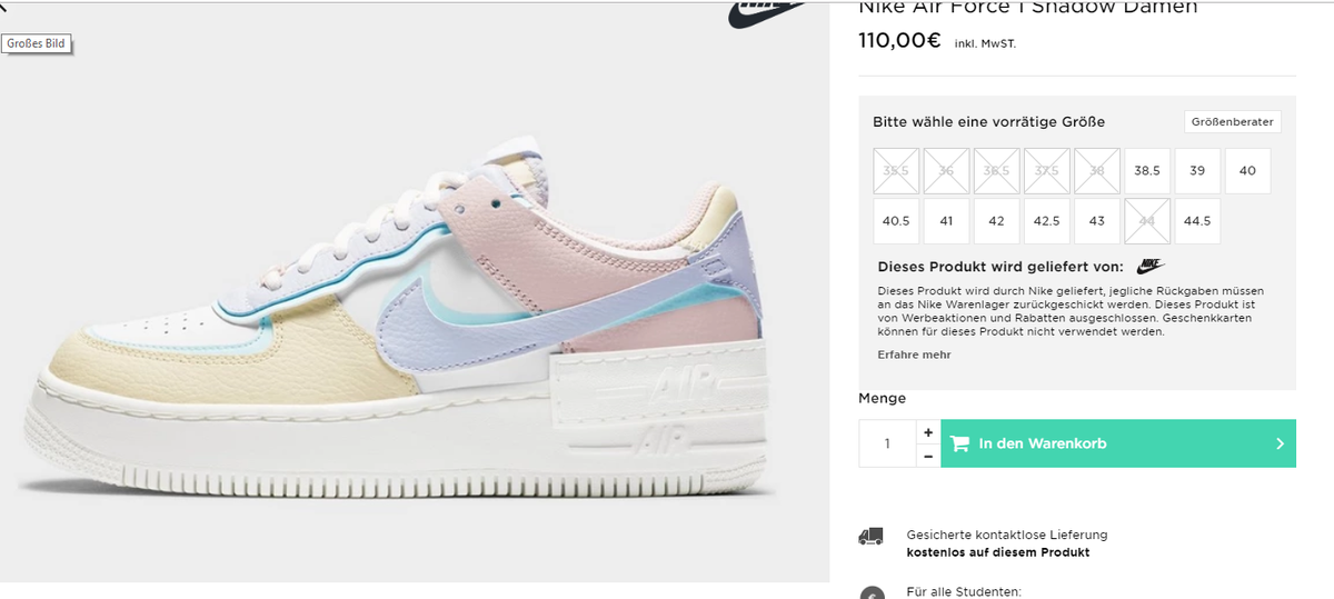 air force 1 shadow pastel jd