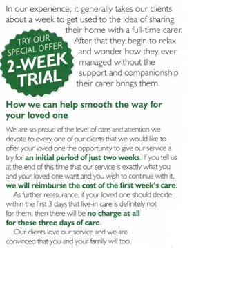 ChesterfordHom1's tweet photo. We are so confident in our #LiveinCare service that we offer a two-week #moneybackguarantee. For more information on our money back guarantee please follow the link below. Or give us a call on 01799 530780 https://t.co/T8mixXuY11 https://t.co/5ifoV4FaCO