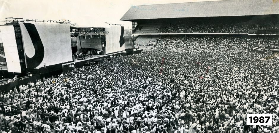 U2ThreeChords's tweet photo. 30 years of The Joshua Tree at @CrokePark summed up in 2 photos. 😍 https://t.co/lJqxyrmw46