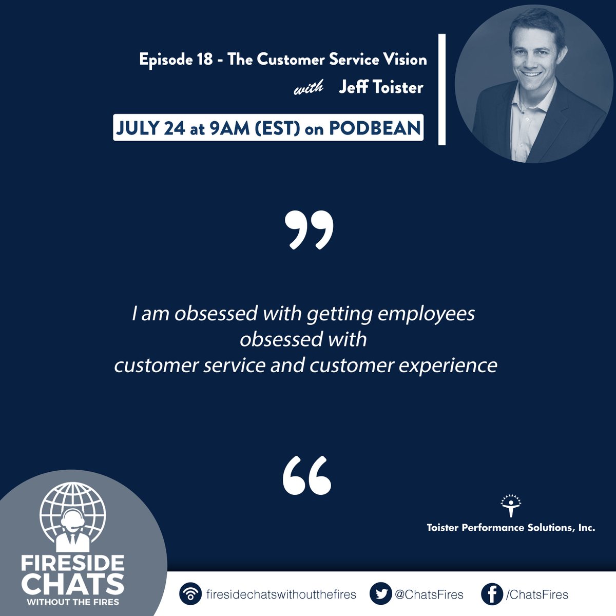 ChatsFires's tweet photo. Define obsession? This is the right attitude for customer experience! Tune in to our podcast session this Friday, 9AM (EST) on Podbean with Jeff Toister,!
---
#CXHero
#chatsfires
#cxconvos
#podcast
#BPOindustry
#BPO
#podcastlife
#podcastdaily
#workfromhome https://t.co/nv3F2XDDxj