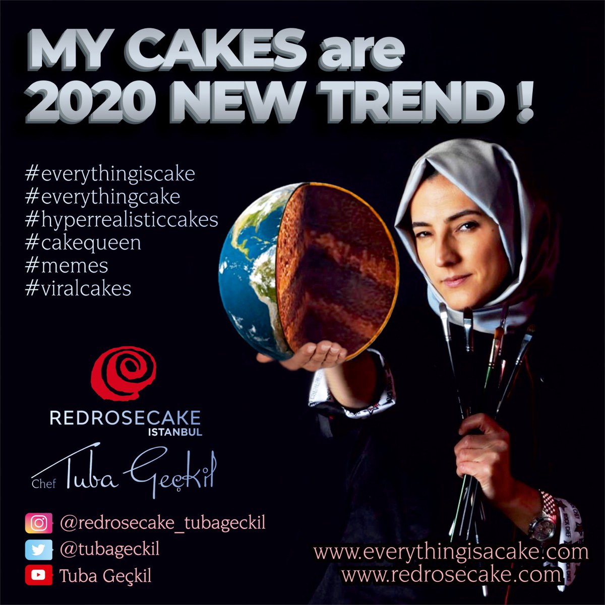 TubaGeckil's tweet image. Pastalarım dünyanın 2020 trend i oldu..
I was honored to be the trend of 2020. Thanks for everyone who likes my cakes 🌏 ❤️💫 🍰🎨(👉5 videos )
instagram.com/p/CC8JllTFn1u/…
#everythingiscake #cakememes #cakequeen #hiperrealisticcakes #memes2020 #viralcakes2020