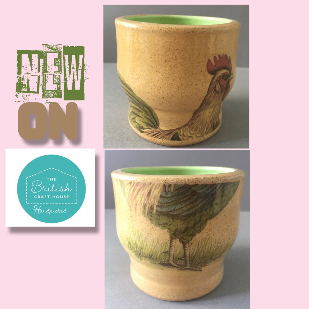 *NEW* #ontbch #thebritishcrafthouse #groggedclay #cockerel #countrykitchen #kisch #ceramiclove #claylove #quirkykitchen #limegreen #beaker #claycup