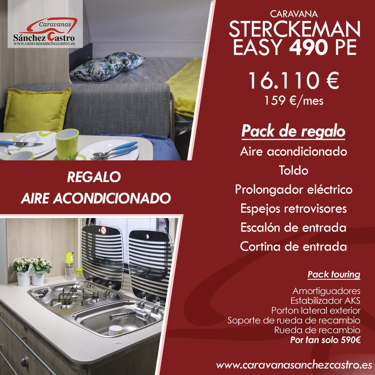 caravanasanchez's tweet photo. Buscas una opción para estas vacaciones: ¡la tenemos! ... la caravana nueva STERCKEMAN EASY 490 PE. Modelo de 6 plazas para disfrutar con toda la familia. ¡Con Aire Acondicionado ❄️ de regalo!

https://t.co/zDzc4pSclh

#caravanasanchezcastro #Sterckeman #caravanas #vacaciones https://t.co/6MDO6oMT0F