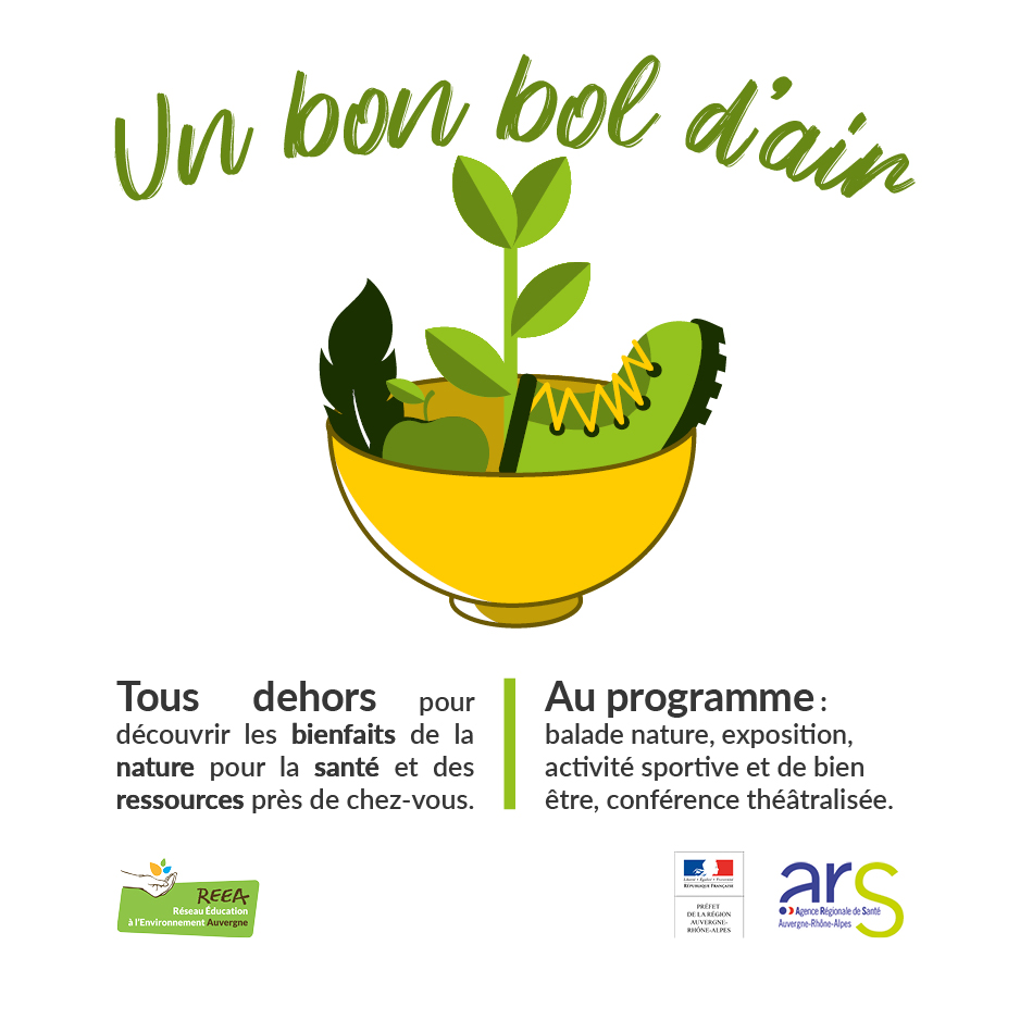 Le REEA organise 4 événements #UnBonBolDair sur le thème de santé &amp; nature. Au programme ? atelier, expo, activité, conférence. Suivez-nous pour connaître les dates de ces événements sur <a href="/SaintFlourco/">Saint-Flour Co</a>, <a href="/VilleIssoire/">Ville d'Issoire</a>, le Puy-en-Velay et Bourbon-l'Archambault
