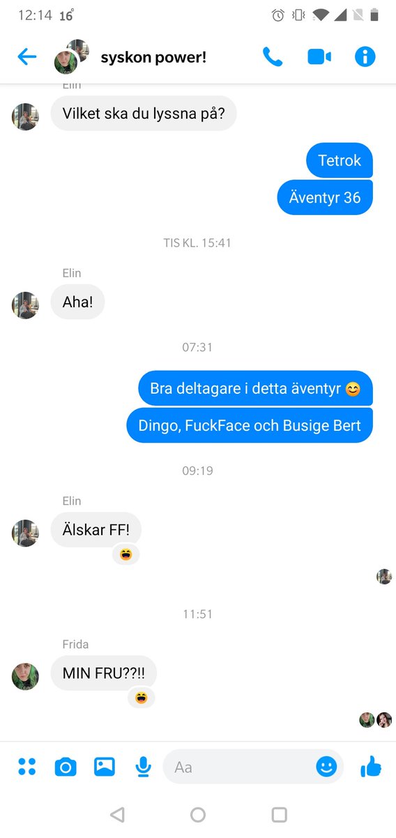 Allt jag och mina systrar snackar om i vår Messengergrupp är #Rollspelsklubben 😂😂 @Isak_Jansson