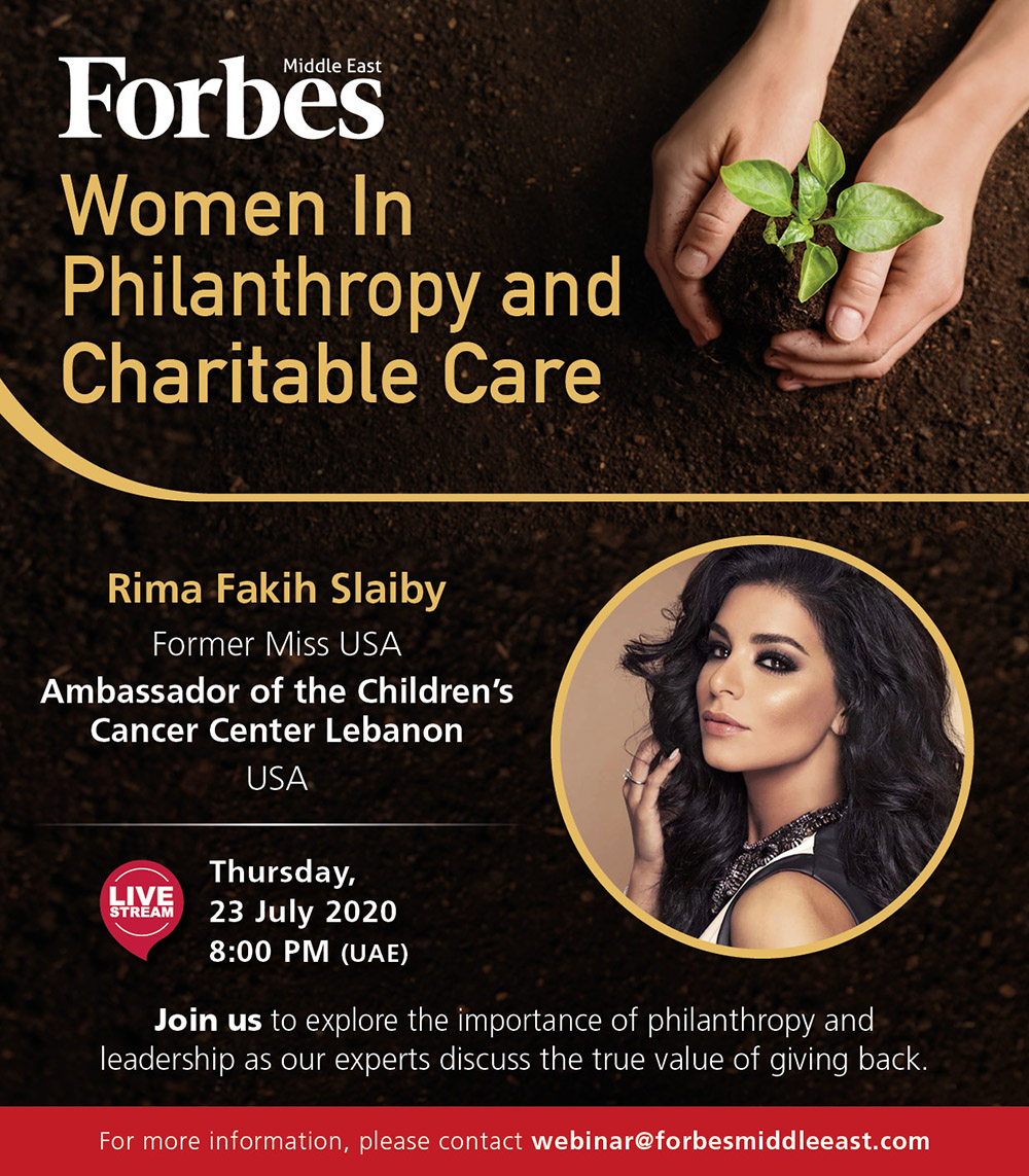 ForbesME's tweet photo. Join us tomorrow at 8pm (UAE time) for our Women In Philanthropy & Charitable Care webinar to hear from experts on environmental and charitable social protection, healthcare, and advocacy.
Register : https://t.co/1fYKNQs7Vp.
#CharitableCare #Philantrophy #Leadership https://t.co/HddiKF1fpK