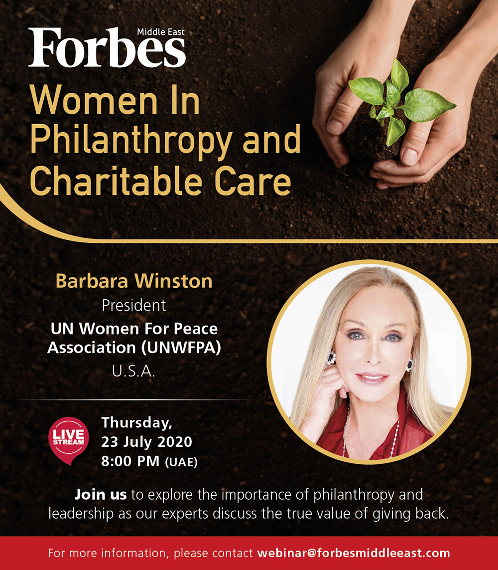 ForbesME's tweet photo. Join us tomorrow at 8pm (UAE time) for our Women In Philanthropy & Charitable Care webinar to hear from experts on environmental and charitable social protection, healthcare, and advocacy.
Register : https://t.co/1fYKNQs7Vp.
#CharitableCare #Philantrophy #Leadership https://t.co/HddiKF1fpK