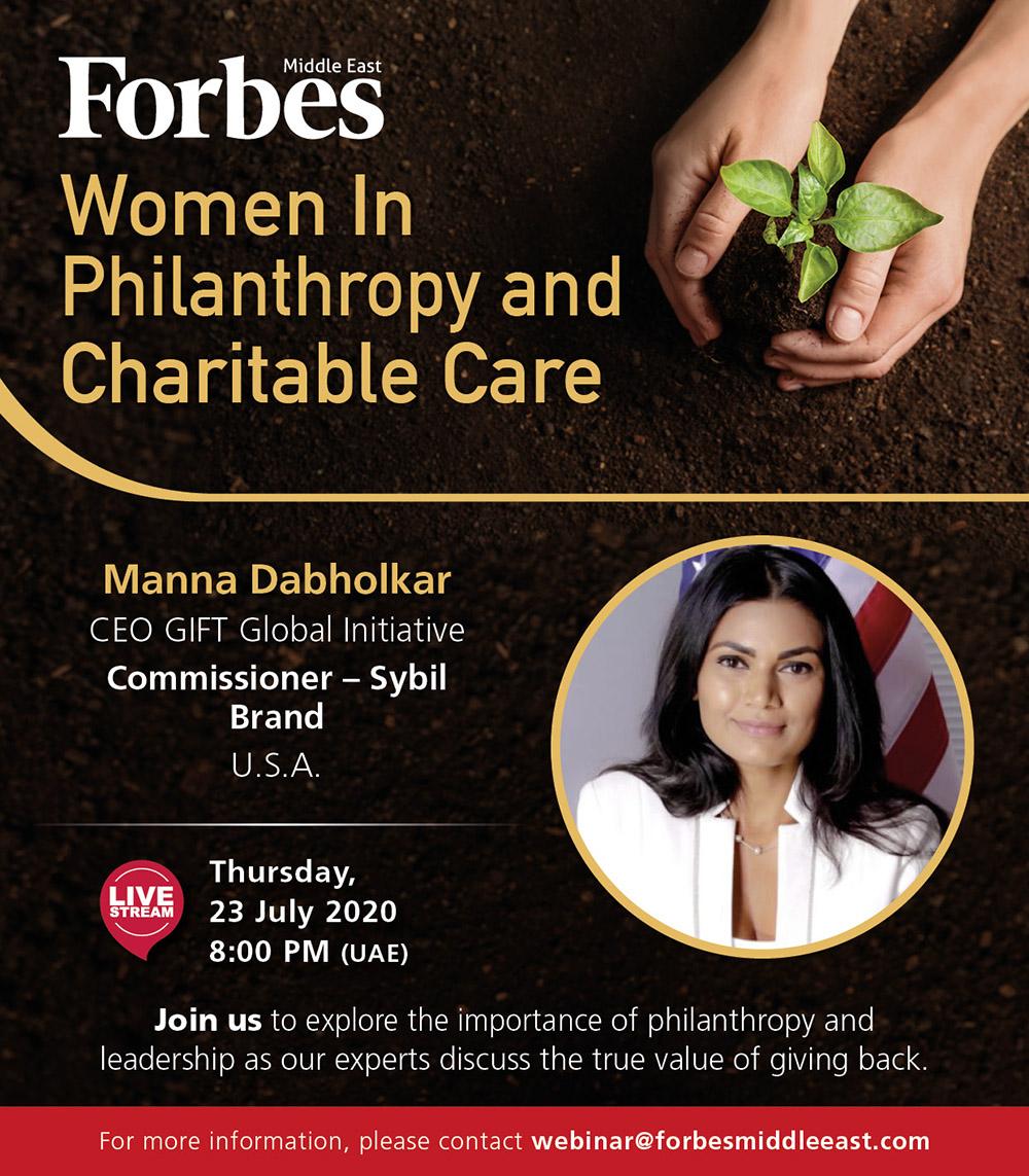 ForbesME's tweet photo. Join us tomorrow at 8pm (UAE time) for our Women In Philanthropy & Charitable Care webinar to hear from experts on environmental and charitable social protection, healthcare, and advocacy.
Register : https://t.co/1fYKNQs7Vp.
#CharitableCare #Philantrophy #Leadership https://t.co/HddiKF1fpK