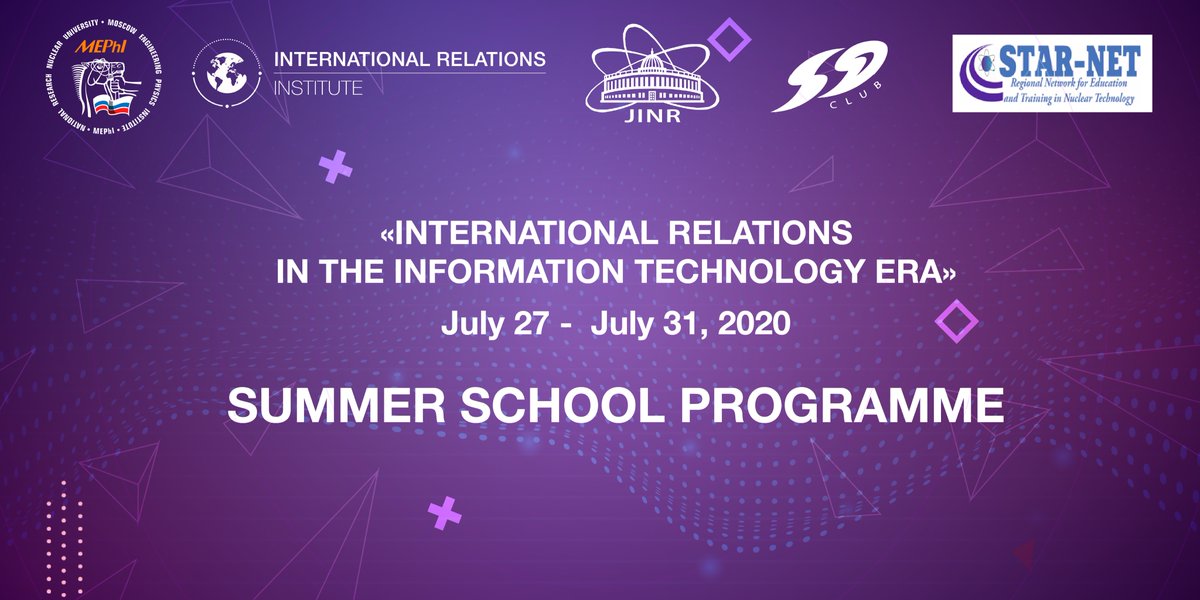 🟣 “International Relations in the Information Technology Era Summer School” co-organized by <a href="/iirmephi/">Institute of International Relations MEPhI</a> &amp; <a href="/Joint_Institute/">JINR</a> kicks off in 5 days 

🟣Registration is postponed to July 24, 2020 

🟣 To register &amp; check the programme, please follow the link events.webinar.ru/iirmephi/51196…