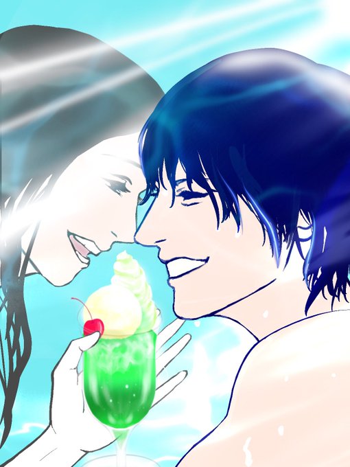 カップルのtwitterイラスト作品