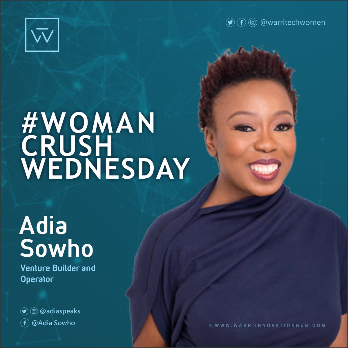 Warri Tech Women (@warritechwomen) on Twitter photo Meet Adia Sowho (<a href="/adiaspeaks/">Adia Sowho</a>) a Venture Builder and Operator, who works at Migo as the VP of Growth.
She's our #WCW for this week. Adia is a seasoned Telecom, Media, and Tech business leader. She was also the vice-chair EMEA Board at MEF (Mobile Ecosystem Forum). ๐
#WTWCrush Meet Adia Sowho (<a href="/adiaspeaks/">Adia Sowho</a>) a Venture Builder and Operator, who works at Migo as the VP of Growth.
She's our #WCW for this week. Adia is a seasoned Telecom, Media, and Tech business leader. She was also the vice-chair EMEA Board at MEF (Mobile Ecosystem Forum). ๐
#WTWCrush