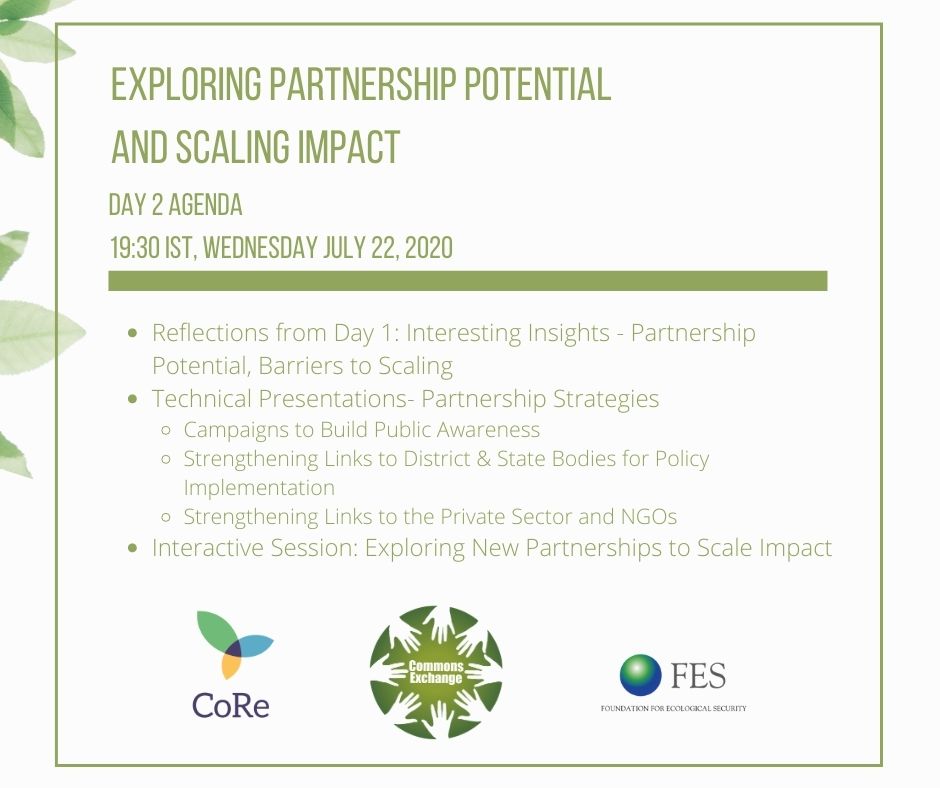 fesforcommons's tweet photo. The theme for Day 2 of #CommonsExchange Virtual Meet is ‘Exploring Partnership Potential and Scaling Impact’. See the detailed topic list for more information. https://t.co/DVKTHiw2wd