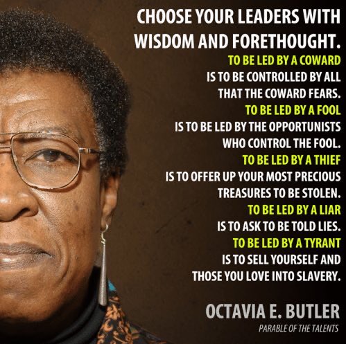 @soledadobrien Agree 💯
Octavia E. Butler wrote it best.